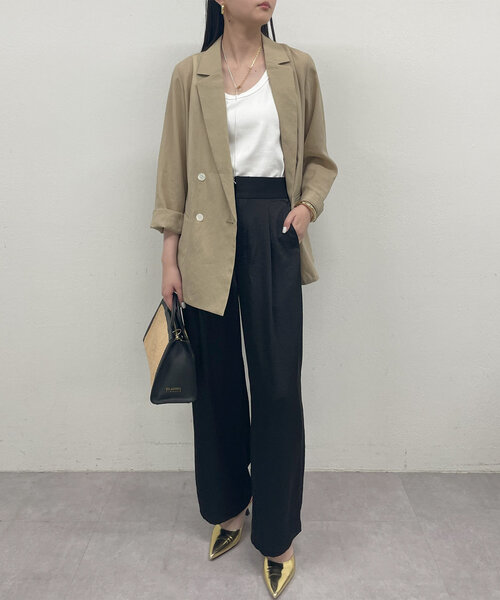 LOUNGEDRESS（ラウンジドレス）の「ワイドベルトサテンパンツ（その他パンツ・レディース・ブラック/アイボリー・MEDIUM/SMALL）」の21枚目の写真