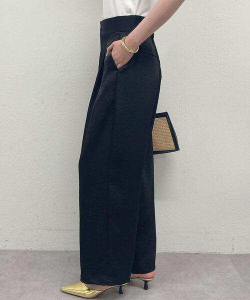 Hunza G NANCYDRESSBLACK 関税送料込 ワイドベルトサテンパンツ（その他パンツ）｜LOUNGEDRESS