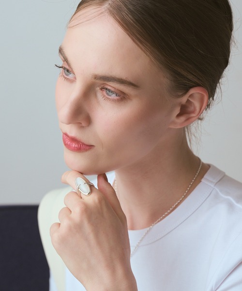 アガット シルバームーンストーン リング agete ダイヤ WEB限定》シルバームーンストーンリング（リング）｜agete（アガット