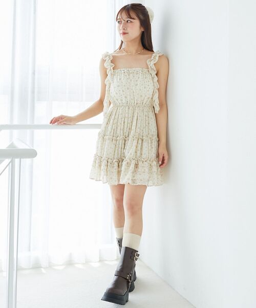 MAJESTIC LEGON(マジェスティックレゴン)の「ギャザーフリルミニワンピ(ワンピース・レディース・イエロー/ピンク/ブラック/オフホワイト・MEDIUM)」の13枚目の写真
