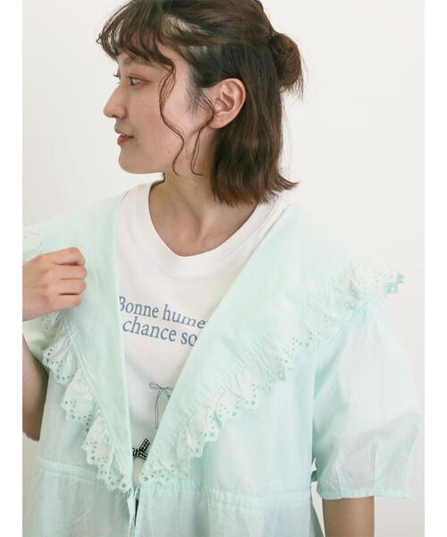 Samansa Mos2(サマンサ モスモス)の「◎カシュクールレースブラウス(シャツ/ブラウス・レディース・ブラック/ピンク/オフホワイト/ミント・F)」の3枚目の写真