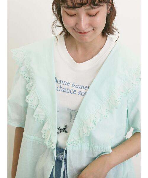 Samansa Mos2(サマンサ モスモス)の「◎カシュクールレースブラウス(シャツ/ブラウス・レディース・ブラック/ピンク/オフホワイト/ミント・F)」の8枚目の写真