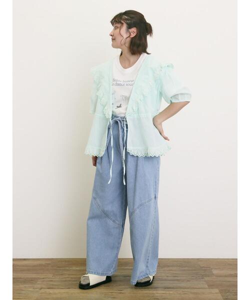 Samansa Mos2(サマンサ モスモス)の「◎カシュクールレースブラウス(シャツ/ブラウス・レディース・ブラック/ピンク/オフホワイト/ミント・F)」の11枚目の写真