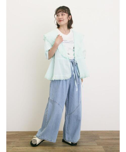 Samansa Mos2(サマンサ モスモス)の「◎カシュクールレースブラウス(シャツ/ブラウス・レディース・ブラック/ピンク/オフホワイト/ミント・F)」の12枚目の写真