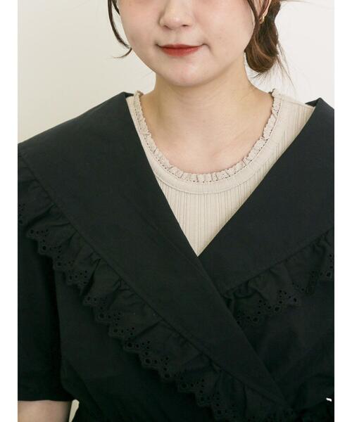 Samansa Mos2(サマンサ モスモス)の「◎カシュクールレースブラウス(シャツ/ブラウス・レディース・ブラック/ピンク/オフホワイト/ミント・F)」の17枚目の写真