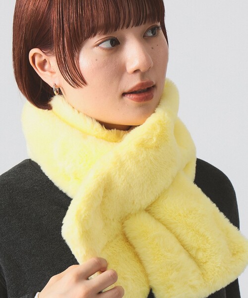 Ray BEAMS(レイビームス)の「フェイクファー ティペット(マフラー・レディース・その他/サックスブルー/ブラック/イエロー・ONE SIZE)」の4枚目の写真