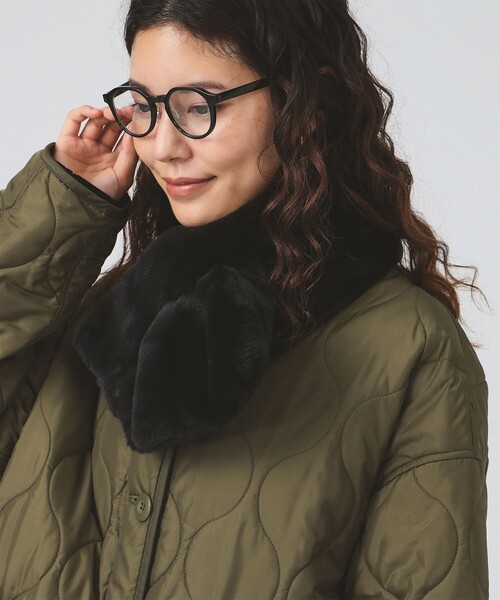 Ray BEAMS(レイビームス)の「フェイクファー ティペット(マフラー・レディース・その他/サックスブルー/ブラック/イエロー・ONE SIZE)」の2枚目の写真