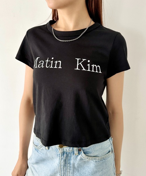 Matin Kim スリットデザイン　ロゴTシャツ 楽天市場】正規品 Matin Kim Tシャツ マーティンキム LOGO CROP