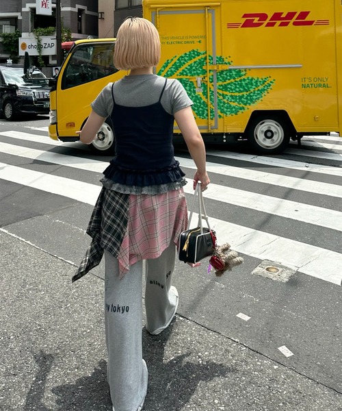 tシャツ 裾フリフリキャミと半袖Tの便利な２セット レディース 裾フリフリキャミと半袖Tの便利な2セット（Tシャツ/カットソー