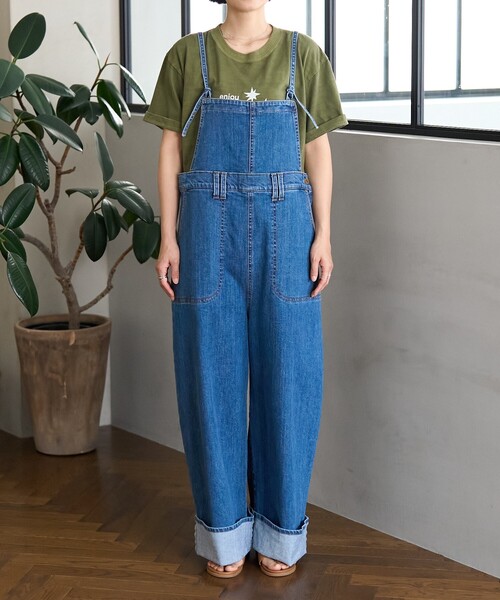 N*M様 something デニムサロペット 調整可能ストラップ SOMETHING サロペット オーバーオール atelier ワイド