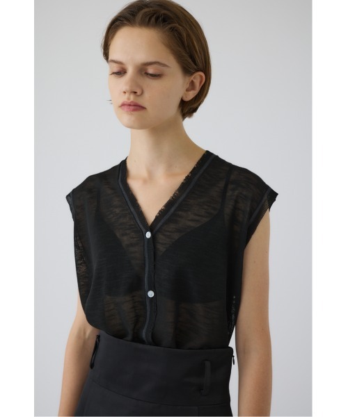 RIM.ARK(リムアーク)の「Dry touch summer knit vest ドライタッチサマーニットベスト(ニット/セーター・レディース・ブラック/グレー/ピンク・FREE)」の2枚目の写真