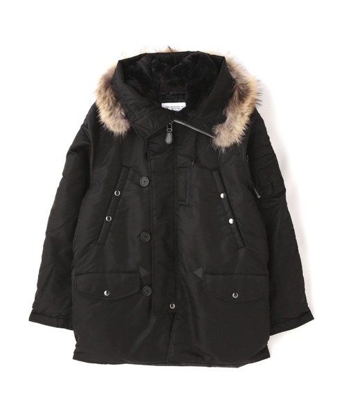 AVIREX(アヴィレックス)の「N-3B COMMERCIAL REAL FUR / N-3B コマーシャル リアルファー / AVIREX / アヴィレックス(ブルゾン・メンズ・ブラック/セージグリーン・X-LARGE/MEDIUM/LARGE/XX-LARGE)」の13枚目の写真