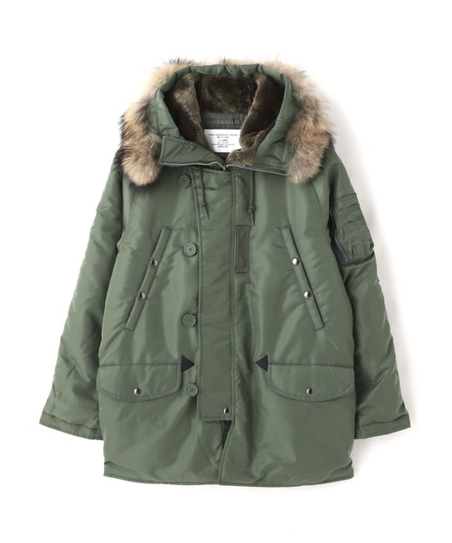AVIREX(アヴィレックス)の「N-3B COMMERCIAL REAL FUR / N-3B コマーシャル リアルファー / AVIREX / アヴィレックス(ブルゾン・メンズ・ブラック/セージグリーン・X-LARGE/MEDIUM/LARGE/XX-LARGE)」の18枚目の写真