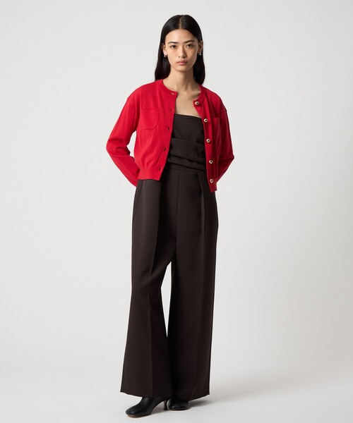 EMMEL REFINES(エメルリファインズ)の「<EMMEL REFINES>EM HW ボタンポケット ミニ カーディガン(カーディガン/ボレロ・レディース・ケリーグリーン/レッド/ブラック・FREE)」の9枚目の写真