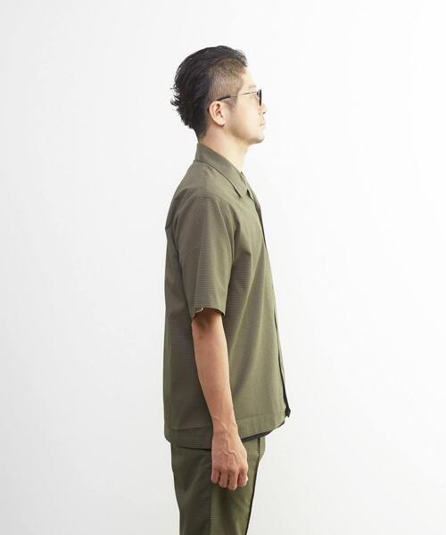 MEN'S MELROSE（メンズメルローズ）の「DOTAIRサッカーオープンカラーシャツ | ストレッチ / 防シワ（シャツ/ブラウス・メンズ・ネイビー/カーキ・2/4/3）」の21枚目の写真