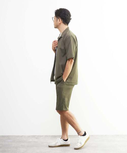 MEN'S MELROSE（メンズメルローズ）の「DOTAIRサッカーオープンカラーシャツ | ストレッチ / 防シワ（シャツ/ブラウス・メンズ・ネイビー/カーキ・2/4/3）」の7枚目の写真