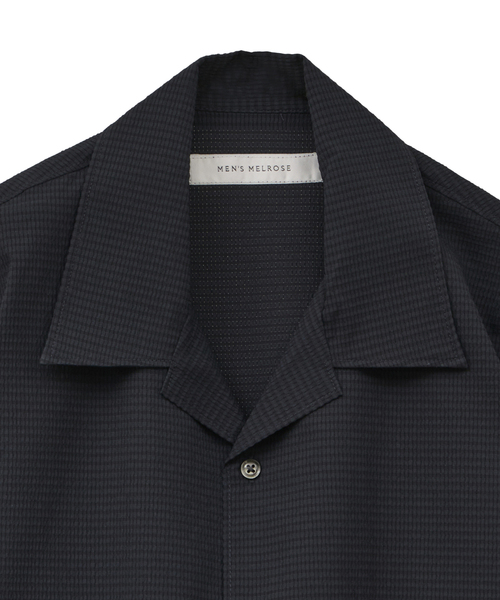 MEN'S MELROSE（メンズメルローズ）の「DOTAIRサッカーオープンカラーシャツ | ストレッチ / 防シワ（シャツ/ブラウス・メンズ・ネイビー/カーキ・2/4/3）」の15枚目の写真