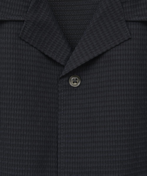 MEN'S MELROSE（メンズメルローズ）の「DOTAIRサッカーオープンカラーシャツ | ストレッチ / 防シワ（シャツ/ブラウス・メンズ・ネイビー/カーキ・2/4/3）」の18枚目の写真