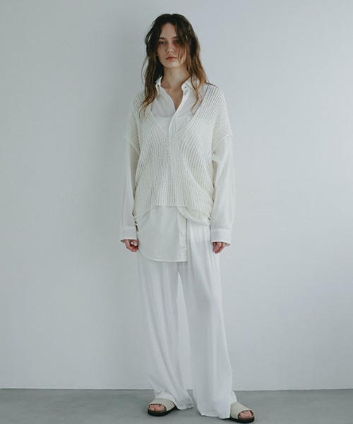 コットンセミワイドパンツ　ブルー　etre tokyo コットンセミワイドパンツ/ETRETOKYO 1224520075 - Select Shop