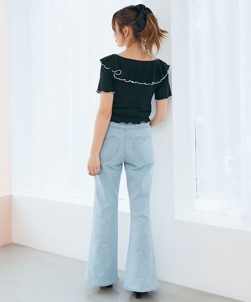 MAJESTIC LEGON(マジェスティックレゴン)の「メロウフリルレイヤードカットトップス(Tシャツ/カットソー・レディース・ブラック/アイボリー/ブラウン・MEDIUM)」の22枚目の写真