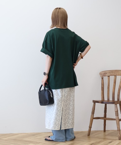 AMERICAN HOLIC(アメリカンホリック)の「スペースプリントTシャツ(Tシャツ/カットソー・レディース・グリーン/チャコールグレー/オフホワイト・FREE)」の6枚目の写真