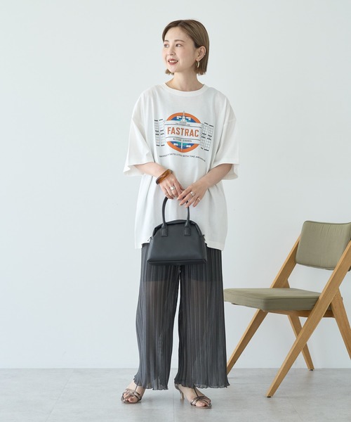 AMERICAN HOLIC(アメリカンホリック)の「スペースプリントTシャツ(Tシャツ/カットソー・レディース・グリーン/チャコールグレー/オフホワイト・FREE)」の11枚目の写真