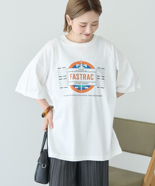 AMERICAN HOLIC(アメリカンホリック)の「スペースプリントTシャツ(Tシャツ/カットソー・レディース・グリーン/チャコールグレー/オフホワイト・FREE)」の14枚目の写真