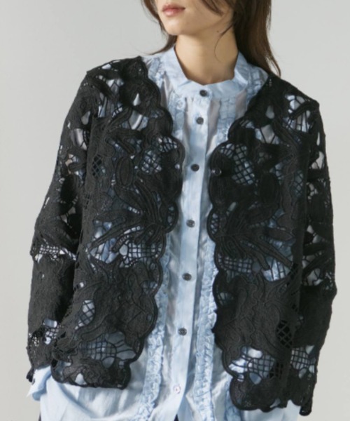 セール】フラワーレースカーディガンブラウス（シャツ/ブラウス