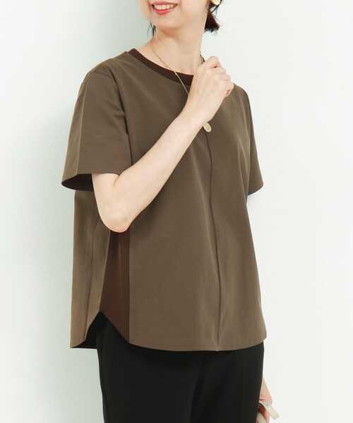 MICO COULIER(ミコクリエ)の「ジャージーピンタックプルオーバー(Tシャツ/カットソー・レディース・ブラック/キナリ/ブラウン・38)」の11枚目の写真