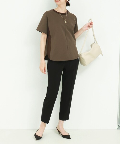 MICO COULIER(ミコクリエ)の「ジャージーピンタックプルオーバー(Tシャツ/カットソー・レディース・ブラック/キナリ/ブラウン・38)」の12枚目の写真