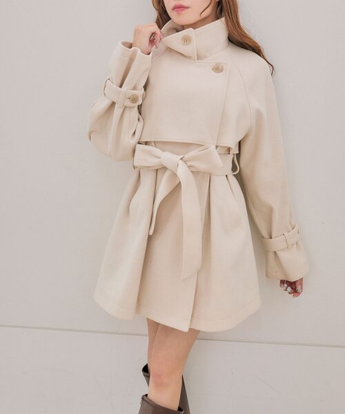 ファーティペットミドル丈コート（ステンカラーコート）｜OLIVE des