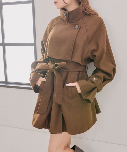 ファーティペットミドル丈コート（ステンカラーコート）｜OLIVE des