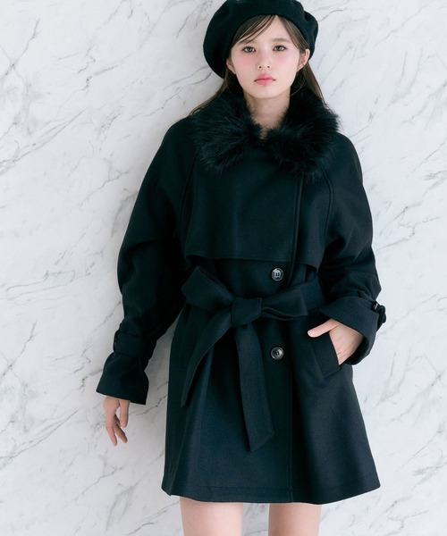 OLIVEdesOLIVEファーティペットミドル丈コート ファーティペットミドル丈コート | OLIVE des OLIVE(オリーブ デ