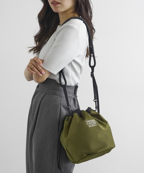 FREDRIK PACKERS(フレドリックパッカーズ)の「【FREDRIK PACKERS】≪別注≫TT CANDY SHOULDER / キャンディーショルダー 巾着バッグ 手提げ(ショルダーバッグ・レディース・グレー/ブラック/ブラック系その他2/オリーブ/ブラック系1・FREE)」の22枚目の写真