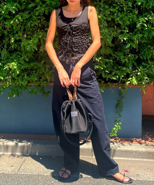 FREDRIK PACKERS（フレドリックパッカーズ）の「【FREDRIK PACKERS】≪別注≫TT CANDY SHOULDER　/　キャンディーショルダー　巾着バッグ　手提げ（ショルダーバッグ・レディース・グレー/ブラック/ブラック系その他2/オリーブ/ブラック系1・FREE）」の18枚目の写真