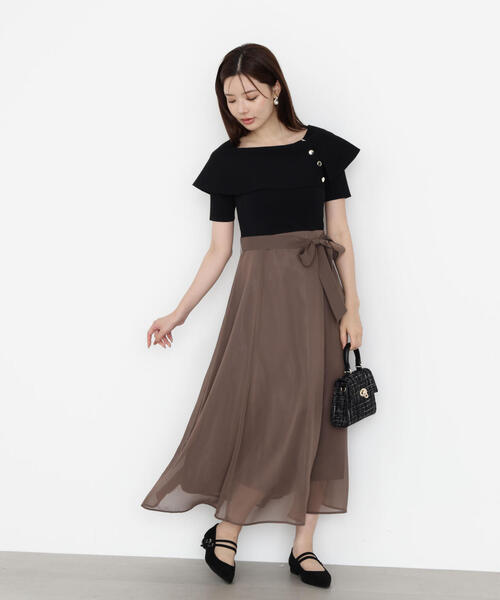 PROPORTION BODY DRESSING(プロポーションボディドレッシング)の「ケープ風ニットドッキングワンピース / 1215240803(ワンピース・レディース・ブルー/ブラウン/ホワイト系その他・MEDIUM/SMALL)」の5枚目の写真