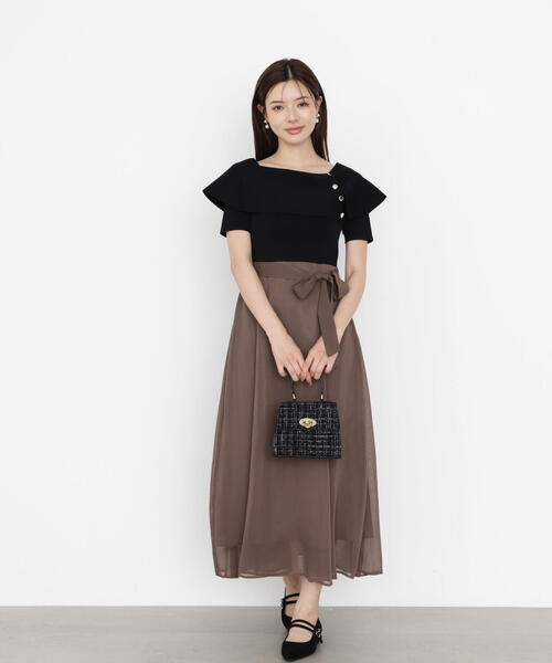 PROPORTION BODY DRESSING(プロポーションボディドレッシング)の「ケープ風ニットドッキングワンピース / 1215240803(ワンピース・レディース・ブルー/ブラウン/ホワイト系その他・MEDIUM/SMALL)」の6枚目の写真