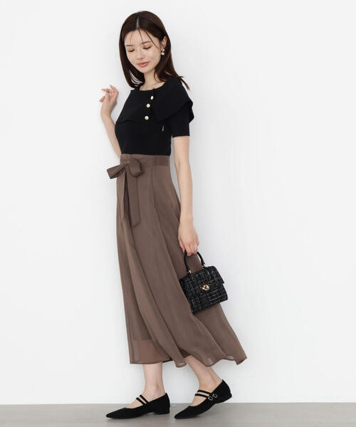 PROPORTION BODY DRESSING(プロポーションボディドレッシング)の「ケープ風ニットドッキングワンピース / 1215240803(ワンピース・レディース・ブルー/ブラウン/ホワイト系その他・MEDIUM/SMALL)」の7枚目の写真