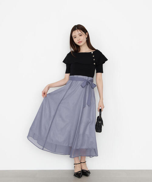 PROPORTION BODY DRESSING(プロポーションボディドレッシング)の「ケープ風ニットドッキングワンピース / 1215240803(ワンピース・レディース・ブルー/ブラウン/ホワイト系その他・MEDIUM/SMALL)」の12枚目の写真