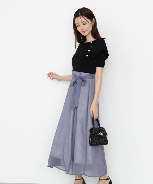 PROPORTION BODY DRESSING(プロポーションボディドレッシング)の「ケープ風ニットドッキングワンピース / 1215240803(ワンピース・レディース・ブルー/ブラウン/ホワイト系その他・MEDIUM/SMALL)」の14枚目の写真