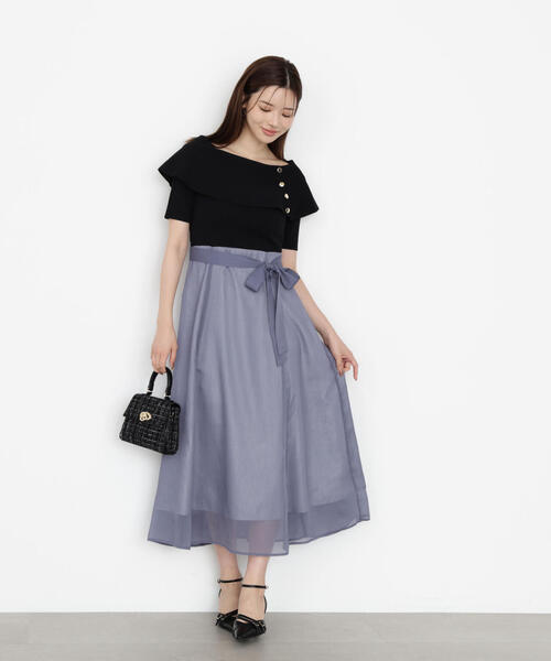 PROPORTION BODY DRESSING(プロポーションボディドレッシング)の「ケープ風ニットドッキングワンピース / 1215240803(ワンピース・レディース・ブルー/ブラウン/ホワイト系その他・MEDIUM/SMALL)」の15枚目の写真