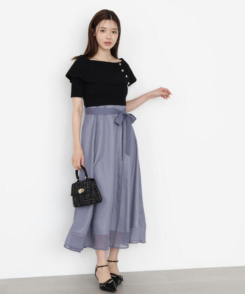 PROPORTION BODY DRESSING(プロポーションボディドレッシング)の「ケープ風ニットドッキングワンピース / 1215240803(ワンピース・レディース・ブルー/ブラウン/ホワイト系その他・MEDIUM/SMALL)」の16枚目の写真