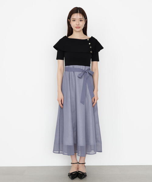 PROPORTION BODY DRESSING(プロポーションボディドレッシング)の「ケープ風ニットドッキングワンピース / 1215240803(ワンピース・レディース・ブルー/ブラウン/ホワイト系その他・MEDIUM/SMALL)」の18枚目の写真