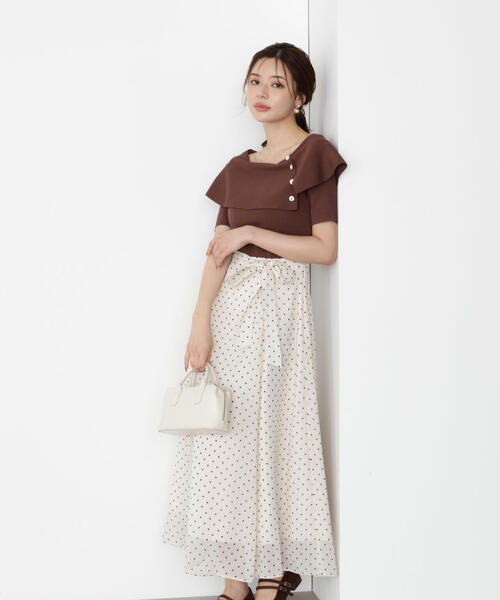 PROPORTION BODY DRESSING(プロポーションボディドレッシング)の「ケープ風ニットドッキングワンピース / 1215240803(ワンピース・レディース・ブルー/ブラウン/ホワイト系その他・MEDIUM/SMALL)」の2枚目の写真