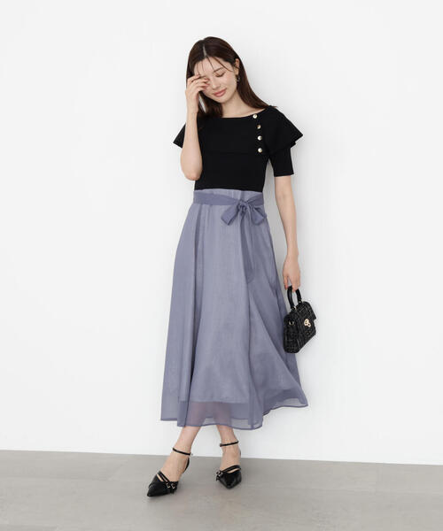 PROPORTION BODY DRESSING(プロポーションボディドレッシング)の「ケープ風ニットドッキングワンピース / 1215240803(ワンピース・レディース・ブルー/ブラウン/ホワイト系その他・MEDIUM/SMALL)」の3枚目の写真