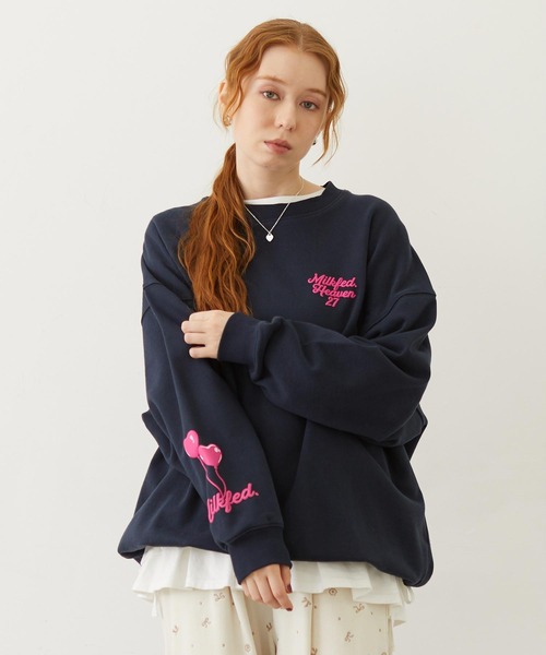 MILKFED.(ミルクフェド)の「HEART BALLOON SWEAT TOP(スウェット・レディース・オフホワイト/ネイビー/チャコール・M/L)」の3枚目の写真