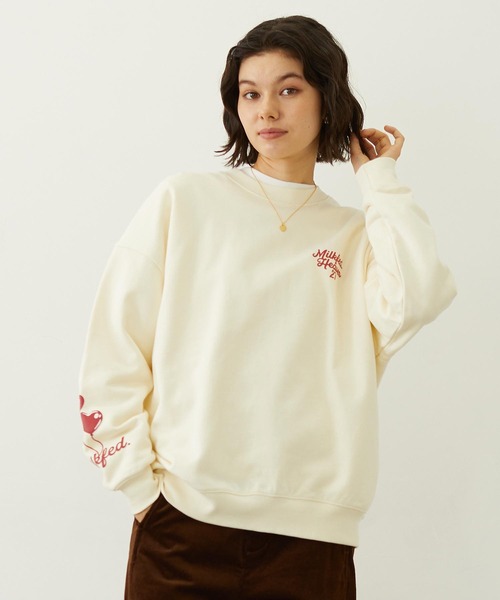 MILKFED.(ミルクフェド)の「HEART BALLOON SWEAT TOP(スウェット・レディース・オフホワイト/ネイビー/チャコール・M/L)」の2枚目の写真