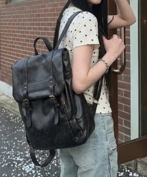 Teem Store（チームストア）の「【大容量／A4対応】スクエアフェイクレザーバックパック（バックパック/リュック）」