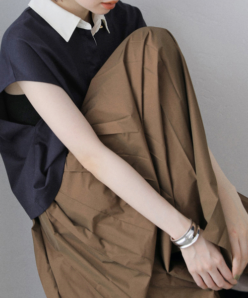 La TOTALITE（ラトータリテ）の「【洗える】タフタプリーツスカート（スカート・レディース・ピンク/キャメル・FREE）」の2枚目の写真