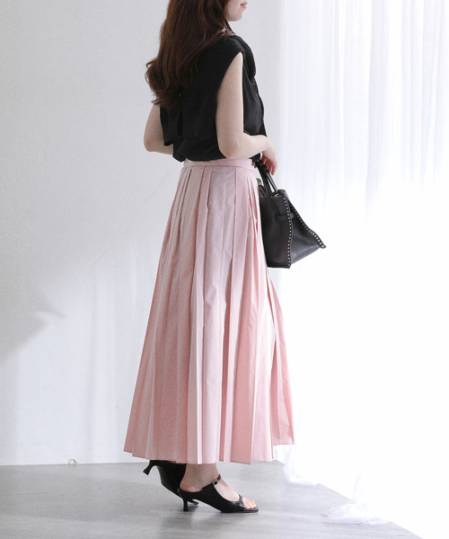 La TOTALITE（ラトータリテ）の「【洗える】タフタプリーツスカート（スカート・レディース・ピンク/キャメル・FREE）」の11枚目の写真